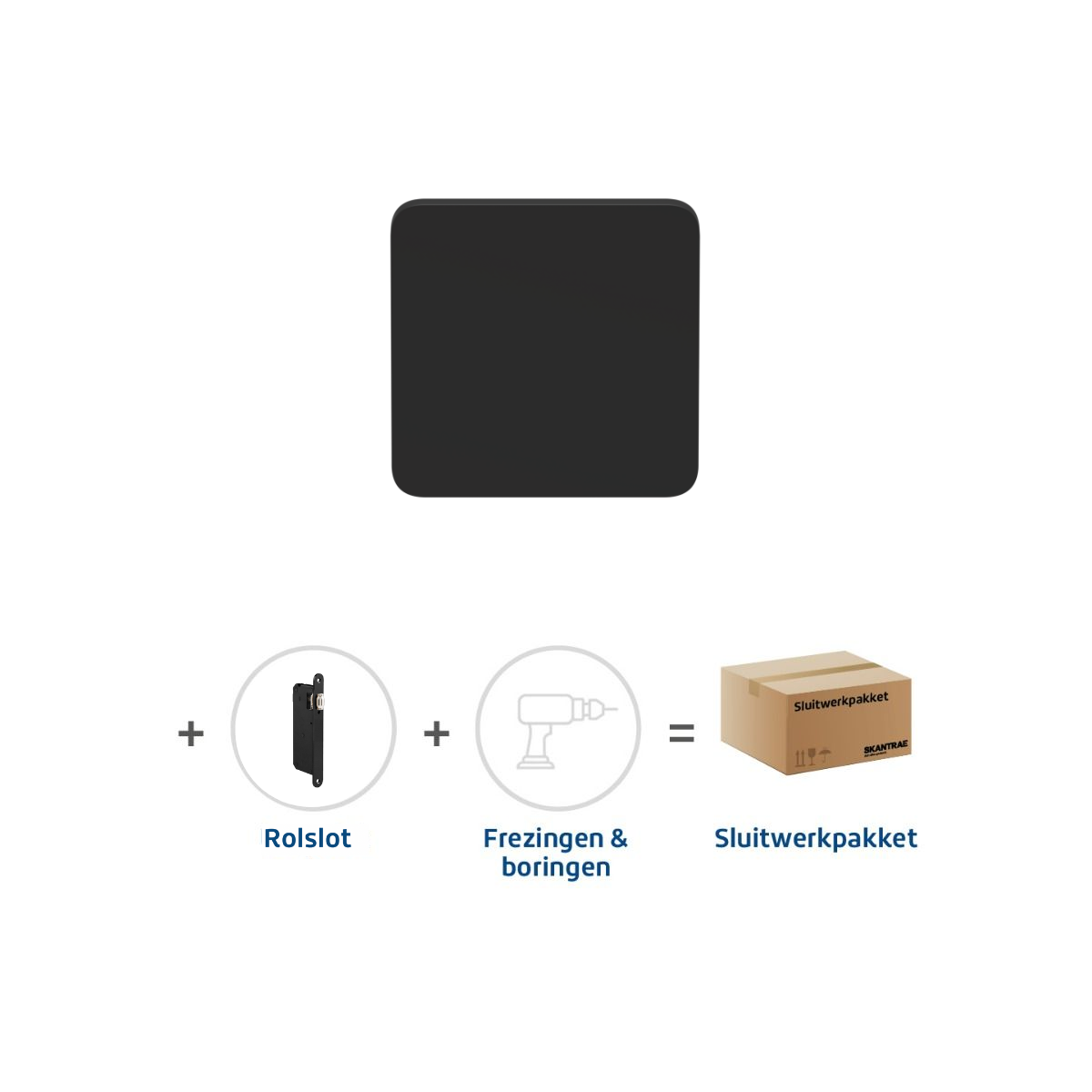 Sluitwerkpakketten met Deurknop Quadrate Zwart